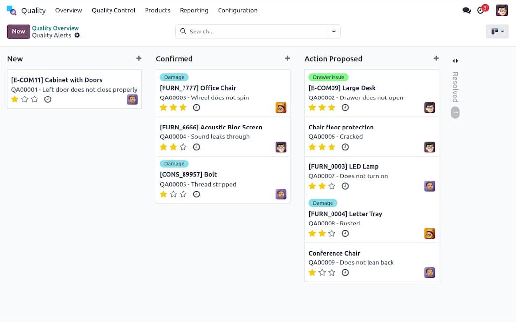 الجودة — Odoo