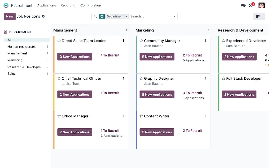 التوظيف — Odoo