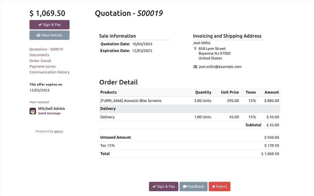 المبيعات — Odoo