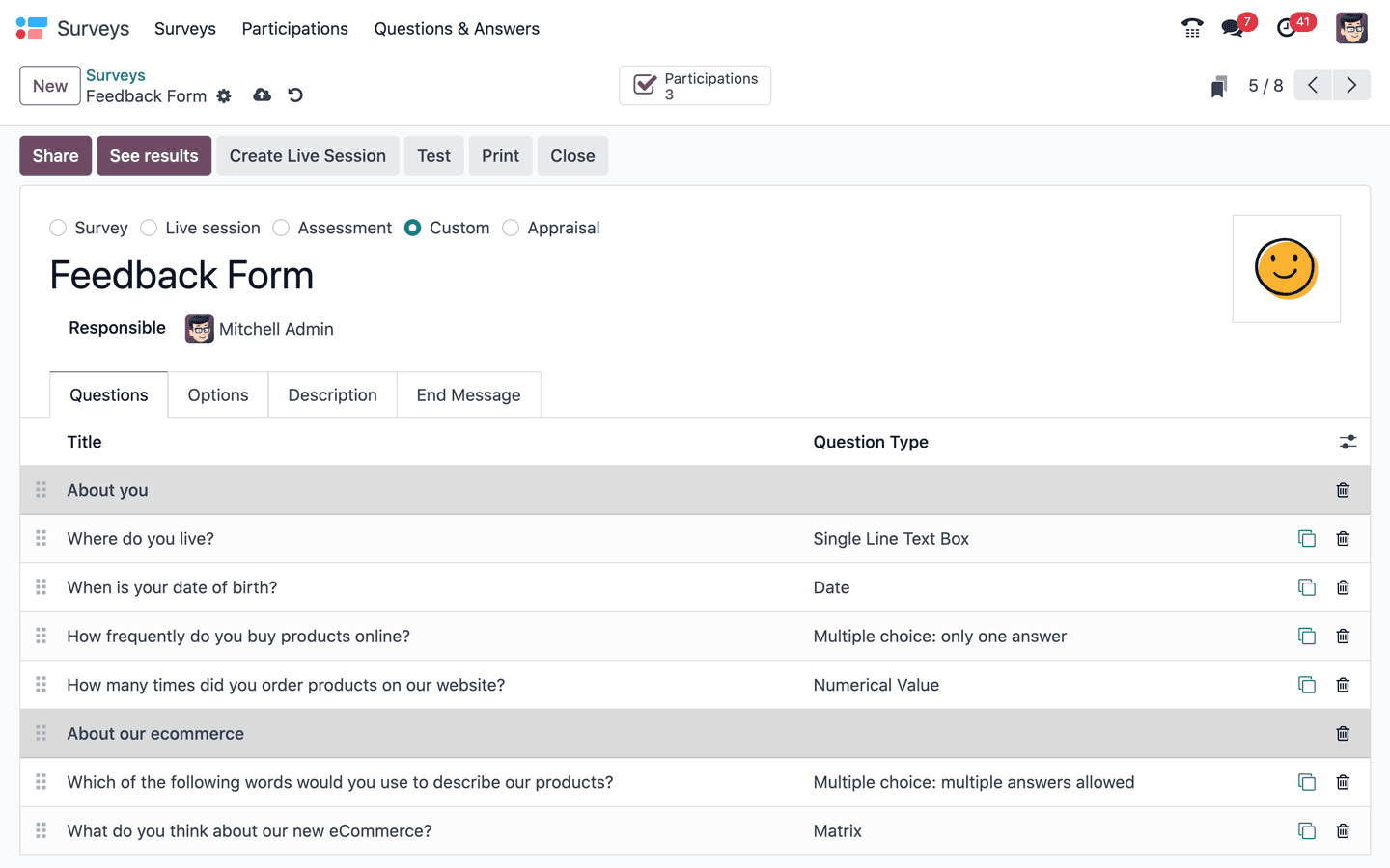 الاستطلاع — Odoo